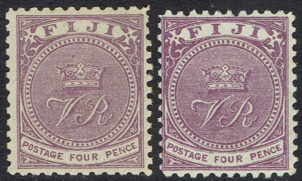 Fiji 1878 Vr Monogram 4d Both Shades Perf 11 X 11.75