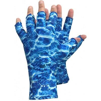 Glacier Glove Abaco Bay Fingerless Sun Gloves - Blue Water Camo