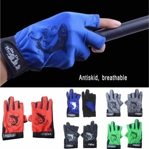Fishing Hunting Gloves 3 Fingerless Anti-slip Waterproof Outdoor Sun Protection