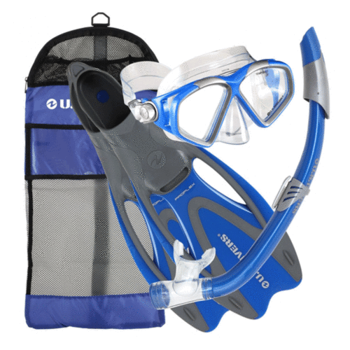 U.s. Divers Cozumel Adult Snorkeling Set With Large Fins, Mask, Snorkel, And Bag