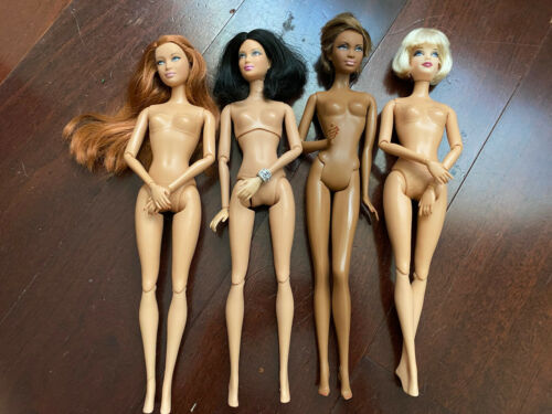 Lot Of 4 Barbie Basics Black Dolls