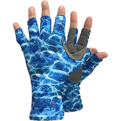 Glacier Glove Islamorada Fingerless Sun Gloves - Blue Water Camo