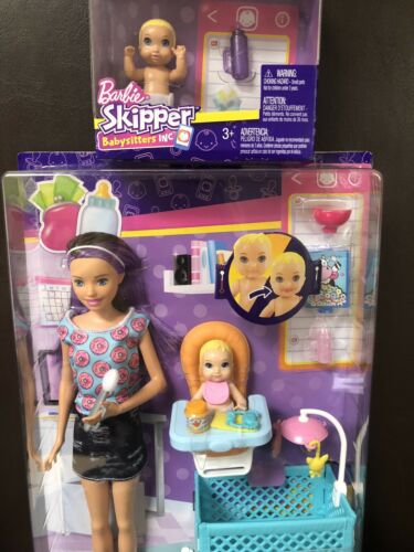 Nrfb Barbie Baby Skipper Babysitter Playset Twins Babies Newborn 3 Doll Lot Rare